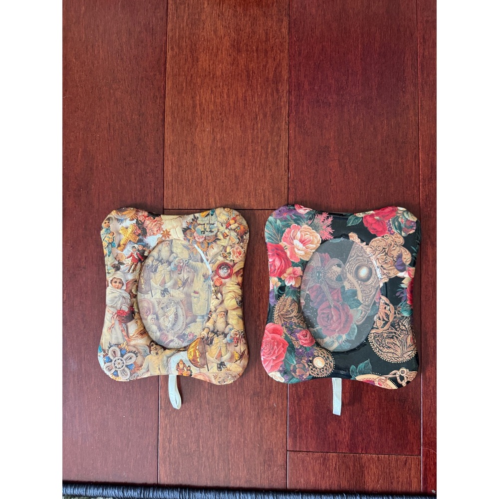 Tri-Coastal Design Victorian Christmas & Floral Padded Picture Frame Set of 2